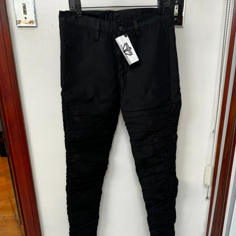 ZAM BARRETT Silk Layered Ruched "Cocoon" Jeans sz. 46 MSRP$450